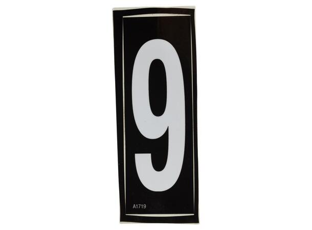 Selvklebende Nummer Tall 9 - hvit