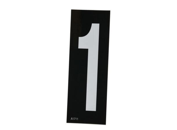 Selvklebende Nummer Tall 1 - hvit