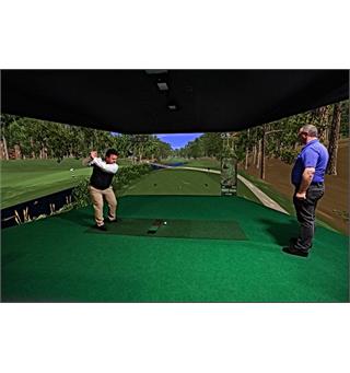 Golfsimulator m. 3 lerreter - Toppmodell Virkelighetsn&#230;r 3D Surround grafikk!