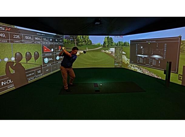 Golfsimulator m. 3 lerreter - Toppmodell Virkelighetsnær 3D Surround grafikk! 
