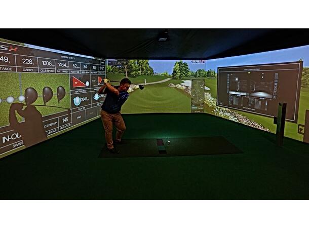 Golfsimulator m. 3 lerreter - Toppmodell Virkelighetsnær 3D Surround grafikk!