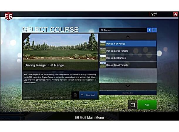 Golfsimulator m. 1 Lerret, 65 baner Meget realistisk golfsimulator 