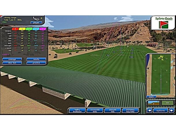 Golfsimulator m. 1 Lerret, 65 baner Meget realistisk golfsimulator