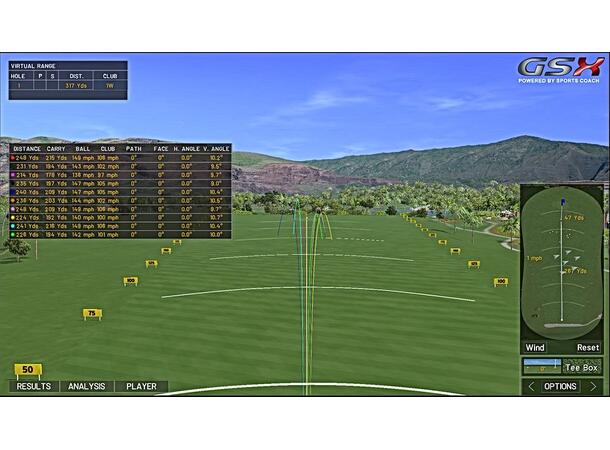 Golfsimulator m. 1 Lerret, 65 baner Meget realistisk golfsimulator 