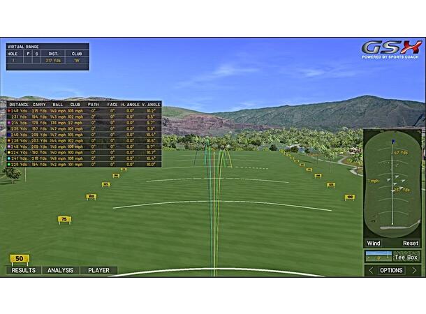 Golfsimulator m. 1 Lerret, 65 baner Meget realistisk golfsimulator