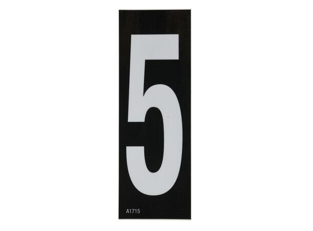 Selvklebende Nummer Tall 5 - hvit