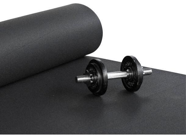 Gummiunderlag rull 1.25 x 10 m - Svart 