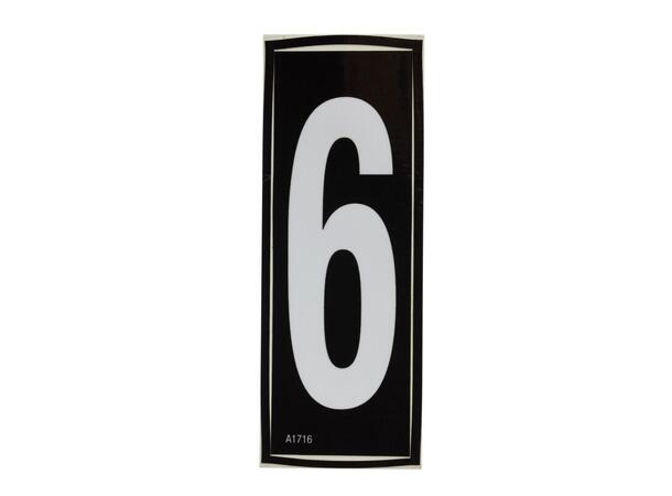 Selvklebende Nummer Tall 6 - hvit