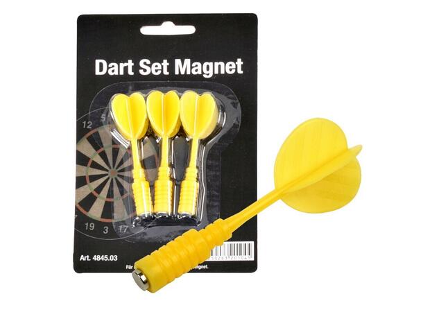 Dartpiler med magnet, gul 3 stk