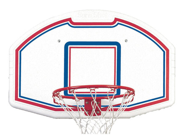 Basketballsett: plate, kurv og nett Perfekt til garasjen