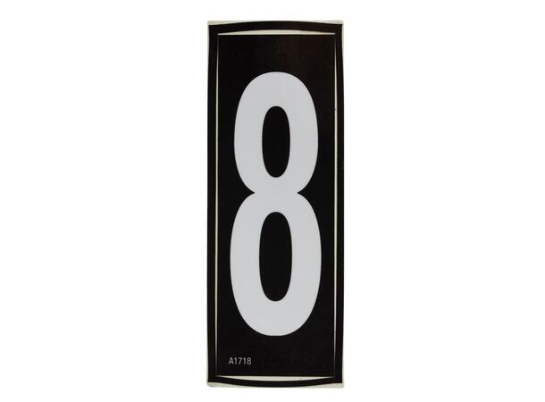 Selvklebende Nummer Tall 8 - hvit
