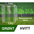 11'er nett fotballmål D:2,0/2,0m Grønt/Hvitt 45mm