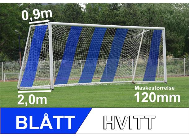 11'er nett fotballmål D: 0,9/2,0m Blått/Hvitt 120mm