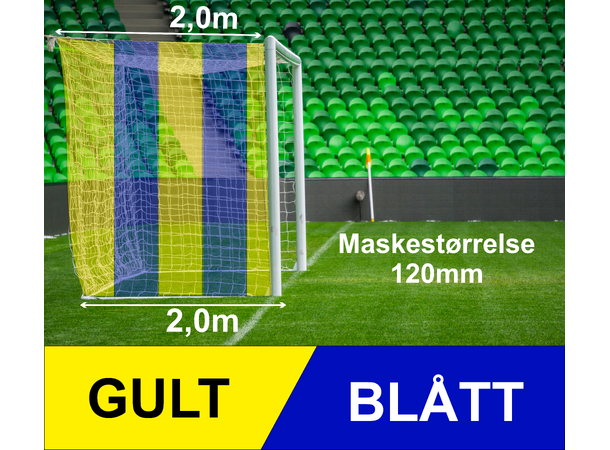 11'er nett fotballmål D: 2,0/2,0m Blått/Gult 120mm 