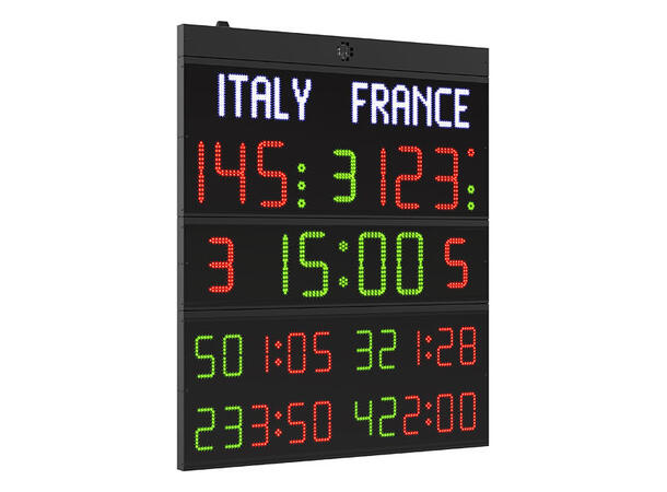Multisport resultattavle - Med utvisning 140 x 168 cm - FIBA 