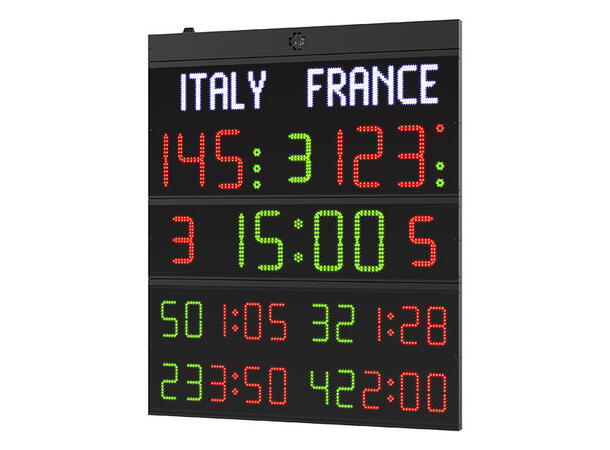 Multisport resultattavle - Med utvisning 140 x 168 cm - FIBA 