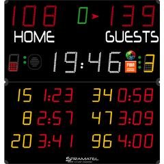 Multisport resultattavle - 3+3 utvisning 110 meters lesbarhet FIBA