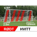 11'er nett fotballmål D: 0,8/2,0m Rødt/Hvitt 120mm