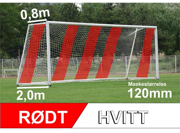11'er nett fotballmål D: 0,8/2,0m Rødt/Hvitt 120mm