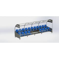 Innbytterbenk - 19 personer Tip-up seter