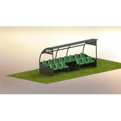 Innbytterbenk med plass til 16 personer Oval