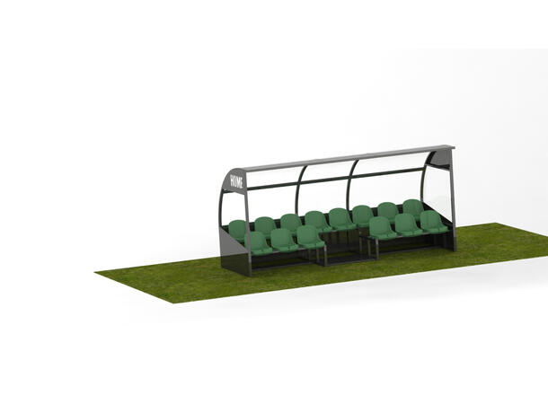 Innbytterbenk med plass til 16 personer Oval 