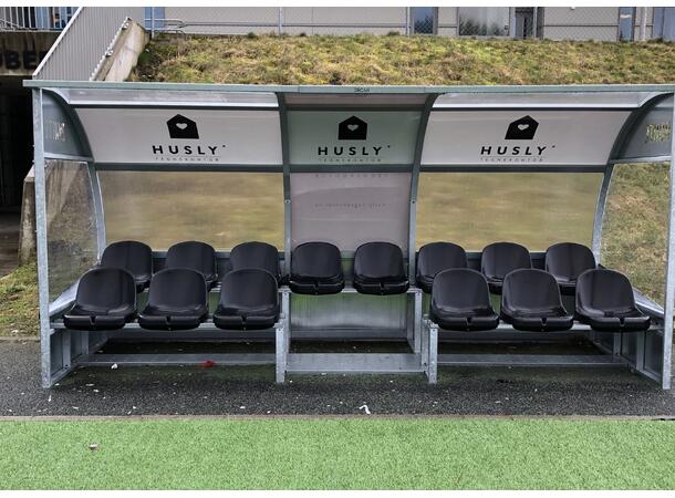 Innbytterbenk med plass til 16 personer Oval 