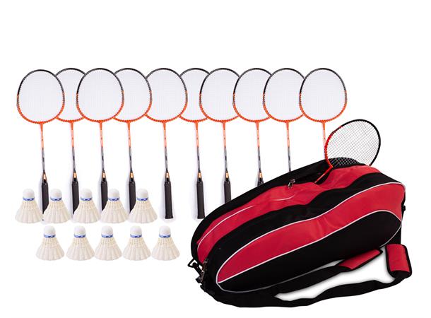 Badmintonsett - Match 10 racketer, bag, og baller