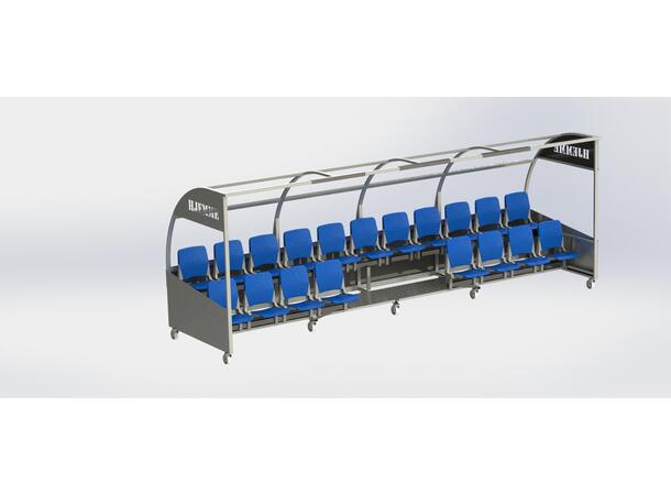 Innbytterbenk - 16 personer Tip-up seter 