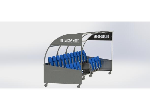 Innbytterbenk - 16 personer Tip-up seter 