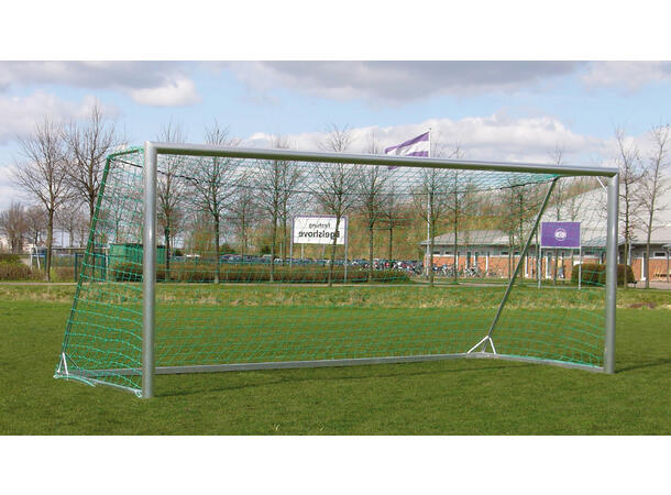 11'er fotballmål 7,32x2,44m Hvitlakkert Solid