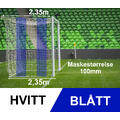 11'er nett fotballmål D: 2,35/2,35m Hvitt-Blått 100mm