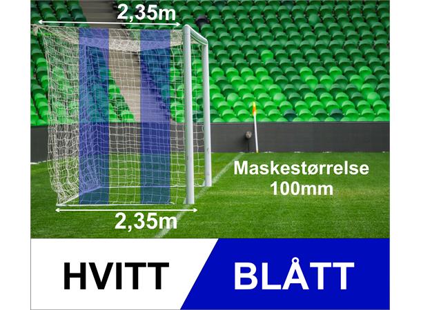 11'er nett fotballmål D: 2,35/2,35m Hvitt-Blått 100mm