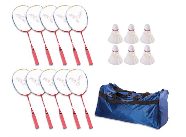 Badmintonsett Victor® Training - Junior 12 racketer, bag, og 6 baller