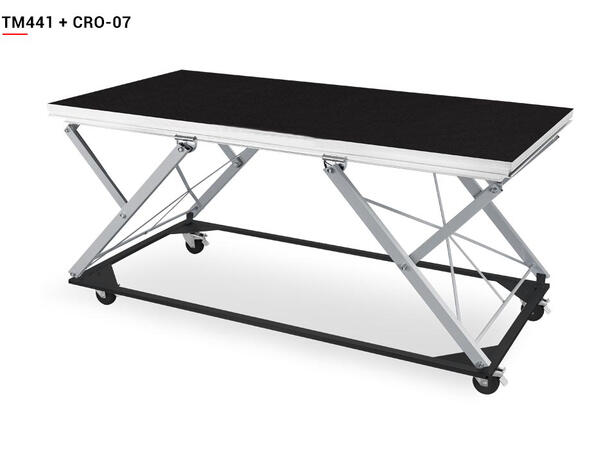 Sakseplatform i aluminium og stål 1x2m 5 høydeinnstillinger, tåler 1500 kg 