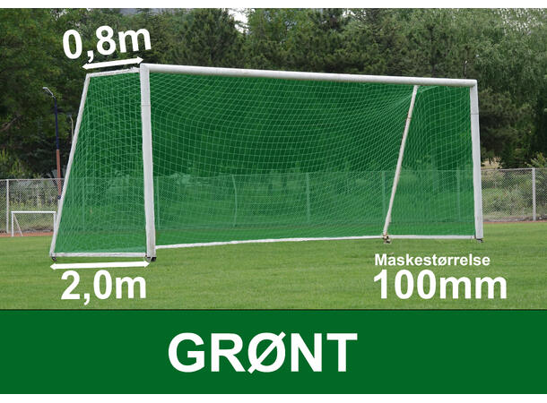 11'er nett fotballmål - 3mm D: 0,8/2,0 m Grønt 100mm 