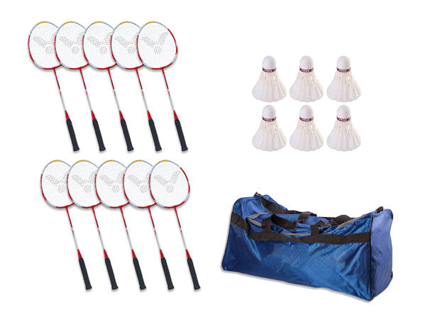 Badmintonsett Victor® Pro 10 racketer, bag, og 6 baller
