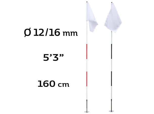 Flaggstang O-Tour Lite 160 cm Hvit - Hvit bunn 35 cm 