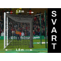 11'er nett fotballmål stadion 2 stk (H) D: 1,8m x 1,8m Svart for stadionmål