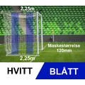 11'er nett fotballmål D: 2,25/2,25m Hvitt/Blått 120mm