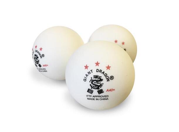 Bordtennisballer - Hvit - 3stk ITTF-godkjent 