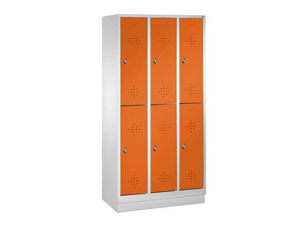Garderobeskap, dobbelt Eik, 6 dører (2x3)
