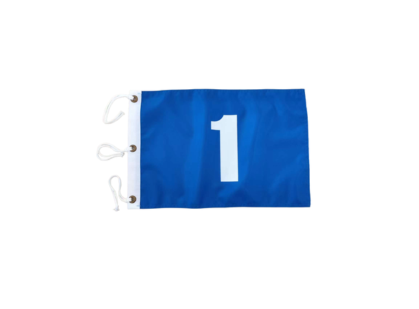 Greenflagg Grommet-Tie Tall 1-9  Blå med hvite tall 