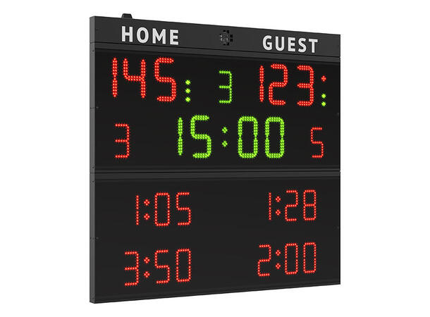 Multisport resultattavle - Med utvisning 140 x 133 cm 