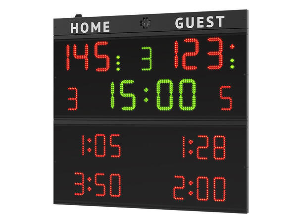 Multisport resultattavle - Med utvisning 140 x 133 cm 