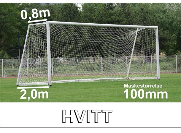 11'er nett fotballmål D: 0,8/2,0m Hvitt 100mm