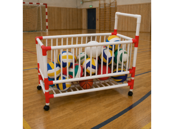 Oppbevaringsvogn for baller mobilt 