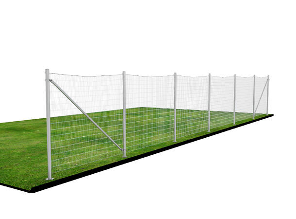 Pakke: Ballfangernett 5x25m delte masker Med stolper og fundamenter 