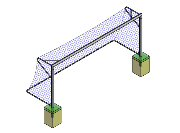 11'er fotballmål 7,32 x 2,44m inkl. markhylser og nettstolper 