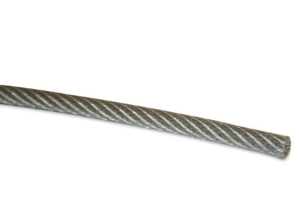 Wire i stål, 6 mm galvanisert INNENDØRS 6x19FC 